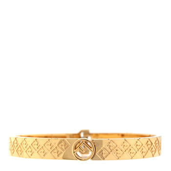 FENDI Brass Steel FF Bracelet Gold