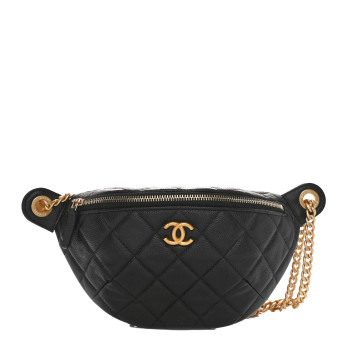 CHANEL Caviar Quilted Sweetheart Belt Bag Black