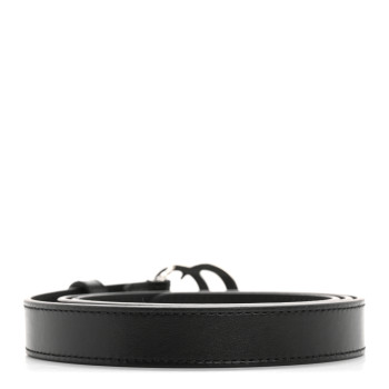 GUCCI Plutone Calfskin Palladium Double G 20mm Belt 90 36 Black