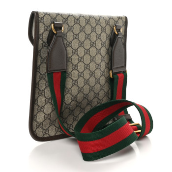 GUCCI GG Supreme Monogram Web Medium Neo Vintage Flap Messenger Bag Beige New Acero