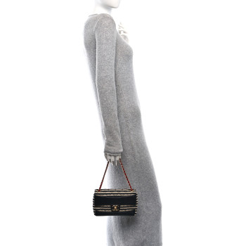CHANEL Jersey Quilted Small Coco Sailor Flap Black White