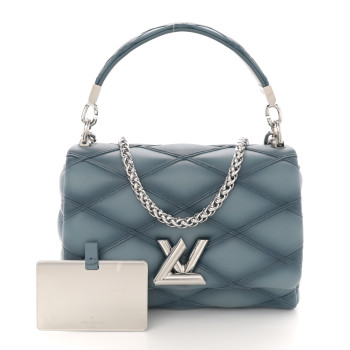 LOUIS VUITTON Lambskin Malletage GO-14 PM NM Denim Blue