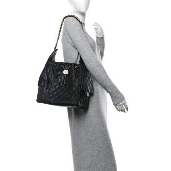 CHANEL Caviar Quilted Medium Chanel 25 Handbag Black