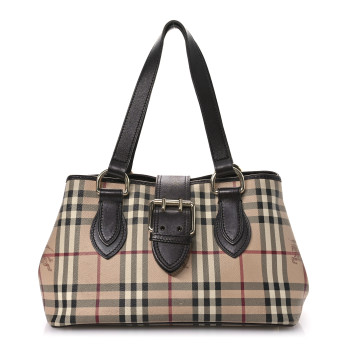 BURBERRY Haymarket Check Eden Tote Chocolate