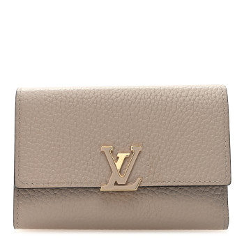 LOUIS VUITTON Taurillon Capucines Compact Wallet Galet