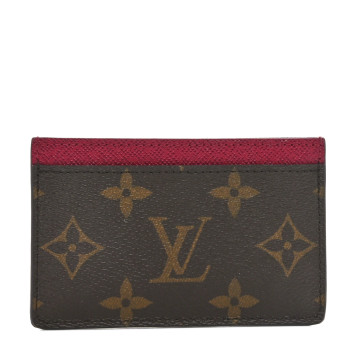 LOUIS VUITTON Monogram Card Holder Fuchsia