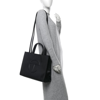 TELFAR Vegan Leather Medium Shopping Bag Black