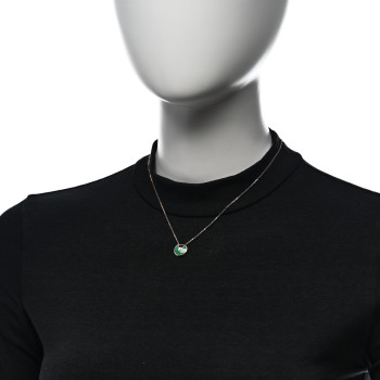 CARTIER 18K Pink Gold Diamond Malachite XS Amulette de Cartier Pendant Necklace
