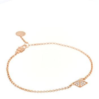HERMES 18K Rose Gold Diamond Chaine D'Ancre Contour Bracelet ST