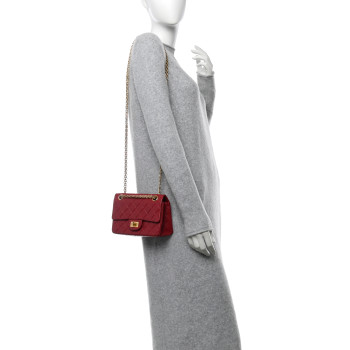 CHANEL Aged Calfskin Quilted 2.55 Reissue Mini Flap Red