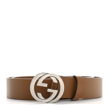 GUCCI Selleria Calfskin Mens Interlocking G 37mm Belt 85 34 Cuir