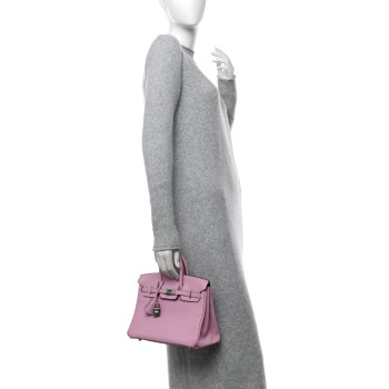 HERMES Swift Birkin 25 Mauve Sylvestre