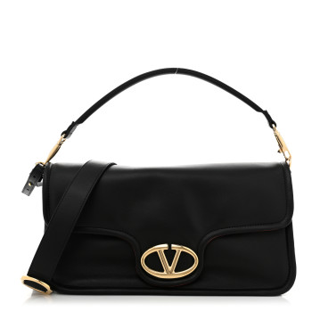 VALENTINO GARAVANI Nappa VLogo 1960 Shoulder Bag Black