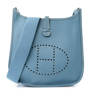 HERMES Epsom Evelyne PM Blue Jean