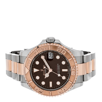 ROLEX Stainless Steel 18K Everose Gold 37mm Yacht-Master Watch Chocolate 268621