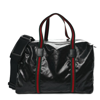 GUCCI Crystal Monogram Web Large Duffle Bag Black
