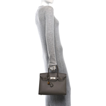 HERMES Epsom Birkin Sellier 30 Etain