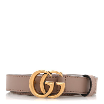 GUCCI Calfskin Double G 20mm Belt 75 30 Porcelain Rose