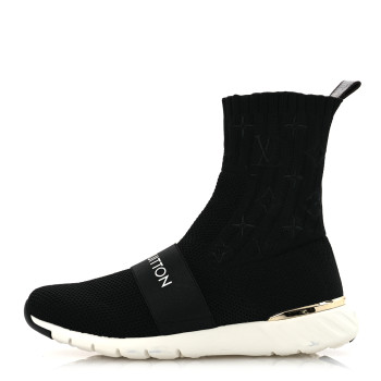 LOUIS VUITTON Monogram Stretch Fabric Aftergame Sneaker Boots 36.5 Black