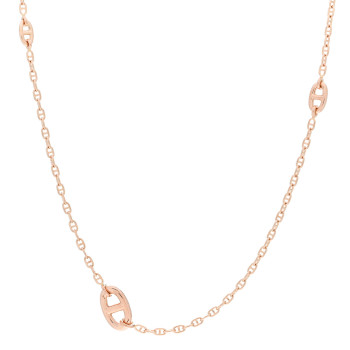 HERMES 18K Rose Gold Chaine d'Ancre Necklace ST