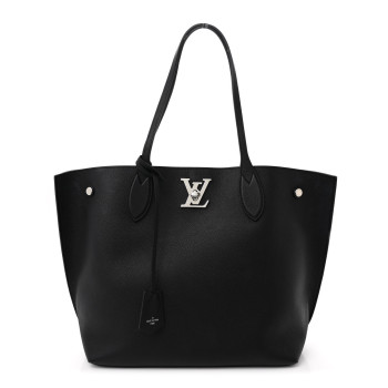 LOUIS VUITTON Calfskin Lockme Go Tote Black