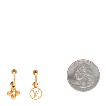 LOUIS VUITTON Brass Blooming Earrings Gold