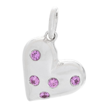 TIFFANY Sterling Silver Pink Sapphire Etoile Heart Charm