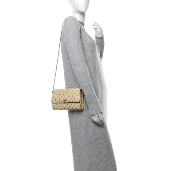 VALENTINO GARAVANI Nappa Rockstud Spike Wallet on Chain Light Ivory