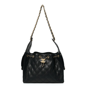 CHANEL Caviar Quilted Small Chanel 25 Handbag Black
