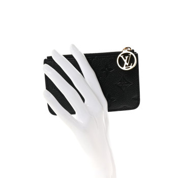 LOUIS VUITTON Empreinte Monogram Zipped Romy Card Holder Black