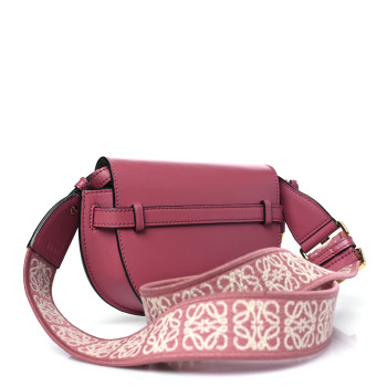 LOEWE Calfskin Jacquard Mini Gate Dual Bag Plumrose