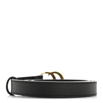 GUCCI Calfskin Double G 20mm Belt 90 36 Black