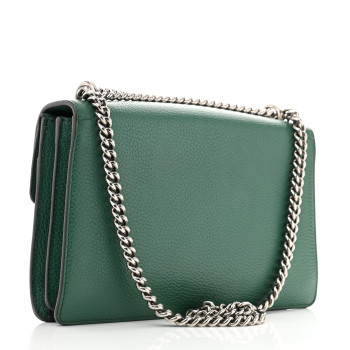 GUCCI Pebbled Calfskin Small Dionysus Shoulder Bag Emerald