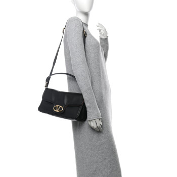 VALENTINO GARAVANI Nappa VLogo 1960 Shoulder Bag Black