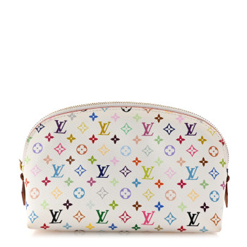 LOUIS VUITTON Monogram Multicolor Cosmetic Pouch White Litchi