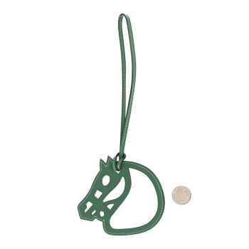 HERMES Swift Paddock Cheval Horse Bag Charm Vert Vertigo