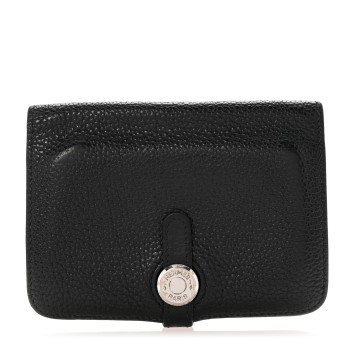 HERMES Togo Dogon Compact Wallet Black