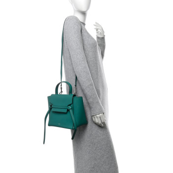 CELINE Grained Calfskin Micro Belt Bag Cactus