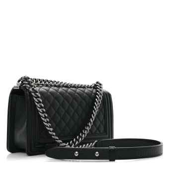 CHANEL Caviar Quilted Medium Boy Flap Black