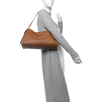 PRADA Soft Calfskin Large Aimée Shoulder Bag Caramel
