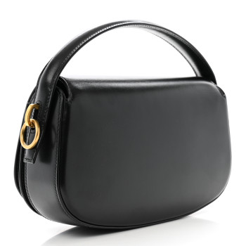 SAINT LAURENT Box Calfskin Voltaire Top Handle Crossbody Bag Black