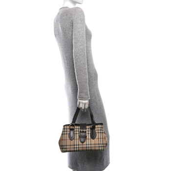 BURBERRY Haymarket Check Eden Tote Chocolate