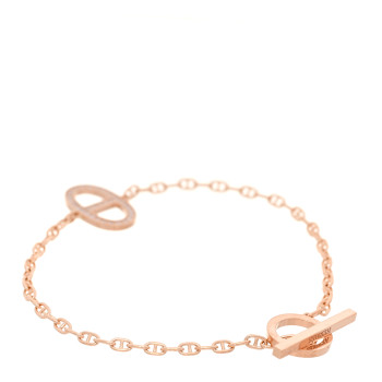 HERMES 18K Rose Gold Diamond Clou d'H Bracelet