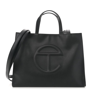 TELFAR Vegan Leather Medium Shopping Bag Black