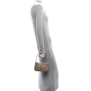 SAINT LAURENT Vegetable Le 5 A 7 Mini Hobo Dark Beige