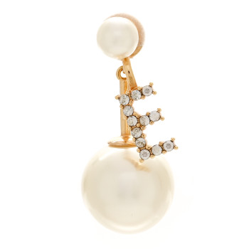 CHRISTIAN DIOR Crystal Pearl My ABCDior E Tribale Earring Gold