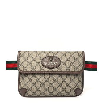 GUCCI GG Supreme Monogram Neo Vintage Web Belt Bag Brown