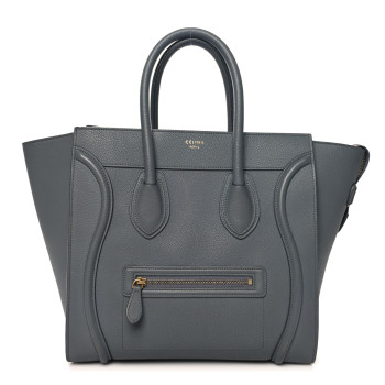 CELINE Drummed Calfskin Mini Luggage Kohl