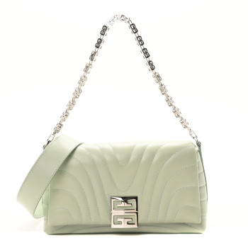 GIVENCHY Calfskin Quilted Small 4G Shoulder Bag Light Green