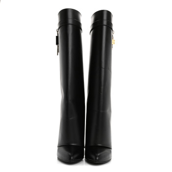 GIVENCHY Calfskin Shark Lock Pant Boots 39.5 Black